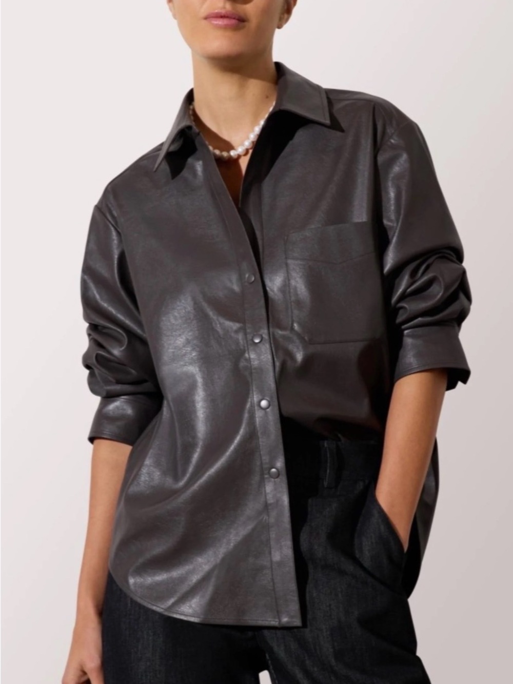 The Pia Vegan Leather Shirt